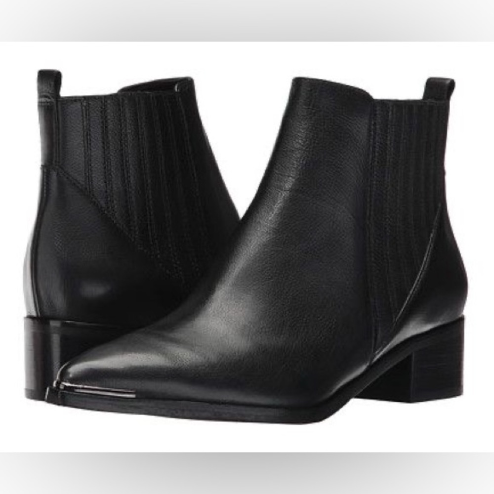 Marc Fisher Yommi Black Leather ankle booties